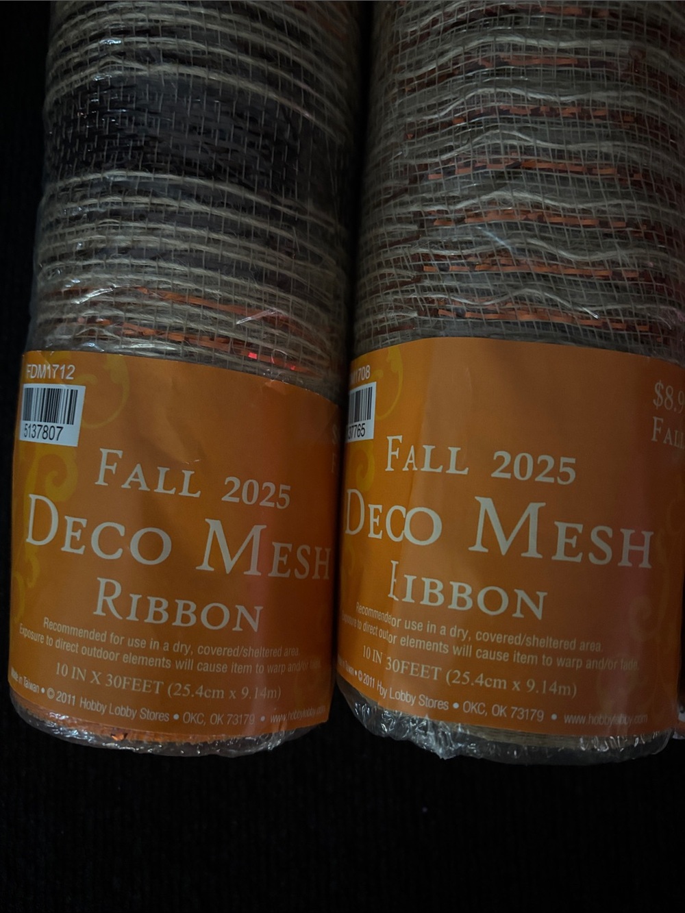 Fall Mesh Ribbon 4 pack - Picture 2 of 3